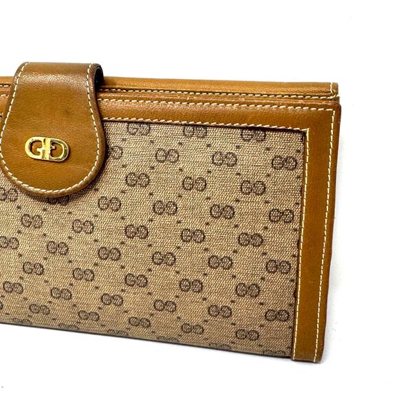 Gucci Rare Vintage GG Supreme Canvas Monogram Continental Wallet Brown Leather - Picture 3 of 15